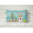 thumbnail image 2 of Carolines Treasures BB1597PW1216 Christmas Tree and Shiba Inu Canvas Fabric Decorative Pillow, 12H x16W, multicolor, 2 of 3