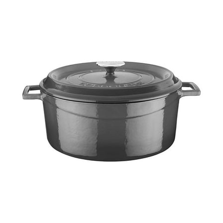 Cast Iron dia.11" h:5" 7 qt. Round Grey Cast Iron Dutch Oven