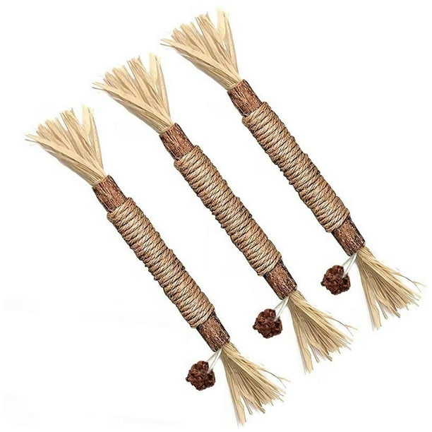 3 uds Cat Molar Sticks Natural Silvervine Catnip Snacks masticar juguete para jugar con mascotas Likrtyny Libre de BPA
