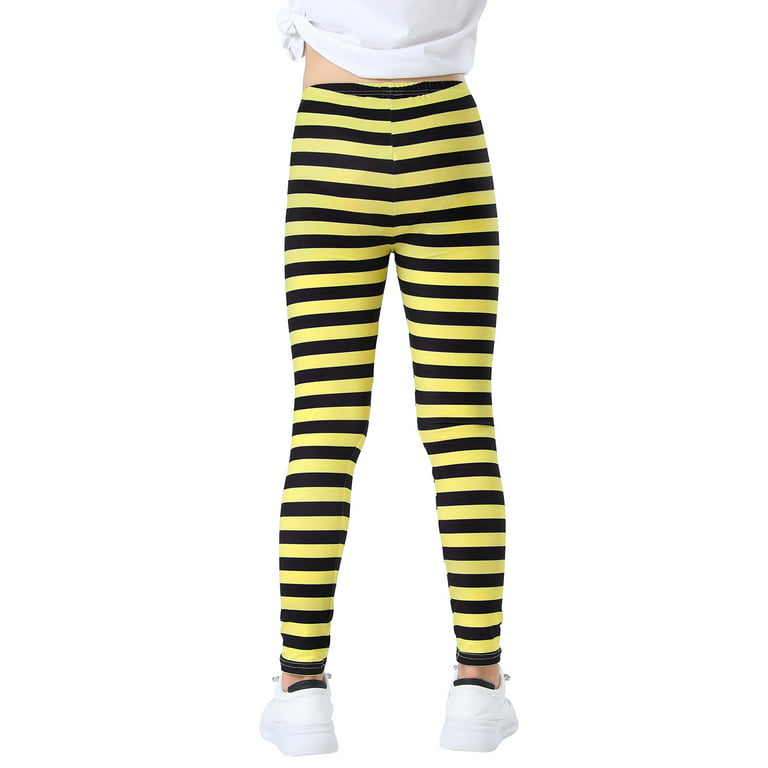HDE Girl's Leggings Holiday Stretchy Full Ankle Length Striped Tights