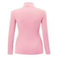 thumbnail image 2 of Women‘s Long Sleeve Rib Turtleneck Top Pullover Sweater L RED, 2 of 6