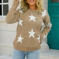 thumbnail image 2 of BJUTIR Womens Pullover Sweaters Women Long Sleeve Sweater Casual Elegant Round Neck Star Pattern Plus Size Knit Sweater Top, 2 of 6