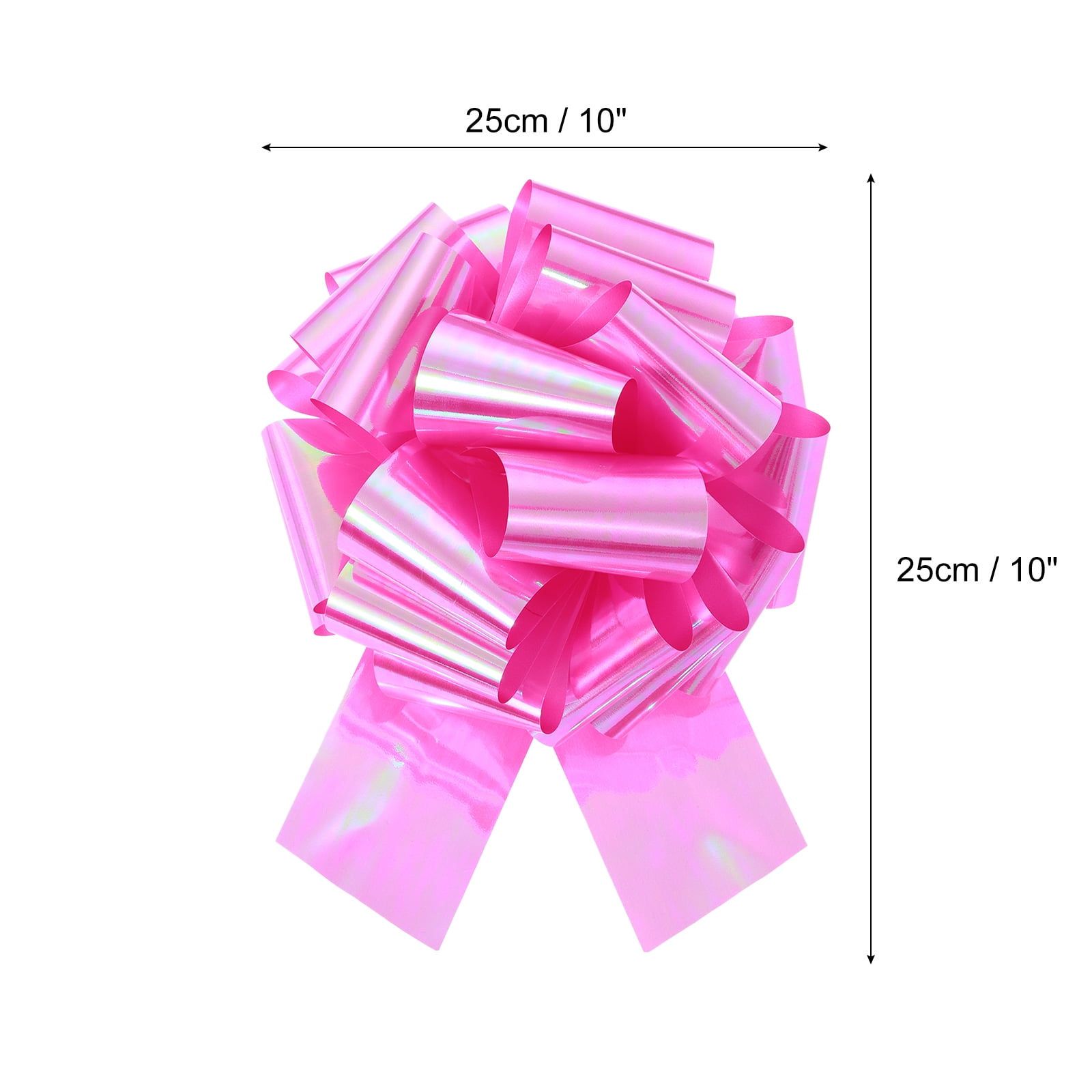 Uxcell Metallic Large Big Pull Bow Gift Wrapping Bows Ribbon for Wedding Car Baskets Presents Colorful Rose Red 10 inch