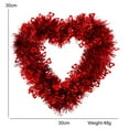 thumbnail image 3 of Heart Shaped Tinsel Wreath for Wall Door Decoration with Heart Accents for Indoor Outdoor Home Decor Holiday Events, 3 of 5