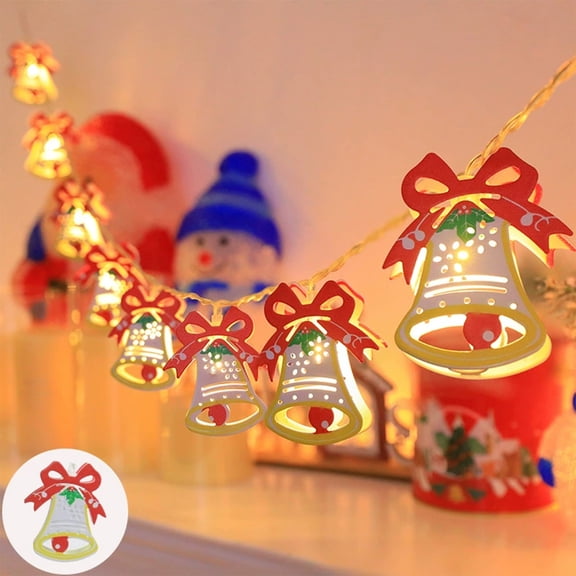 Kumdkd Iron Frame LED Christmas String Lights 5ft, Santa Snowman Themed Party Lights for Indoor Outdoor Decor, Multicolor Holiday Ambiance Lighting for Tree, Room, Bush, Festive Supplies