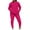 Hot Pink, variant on 2 Piece Sets for Women Fall Pants Plus Size Linen Two Piece Set Women Beach Women's Fashionable Casual Solid Color Long Sleeved Pants Set New Arrivals