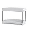thumbnail image 1 of Organizador para debajo del fregadero de 2 niveles con cajón de almacenamiento deslizante, acero inoxidable y plástico, blanco, 1 of 5