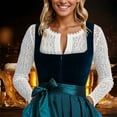 thumbnail image 4 of Oktoberfest Dirndl Blouse Women 2025 Short Sleeve Lace Trim Button Dirndl Shirt Oktoberfest Top Traditional Outfit, 4 of 6