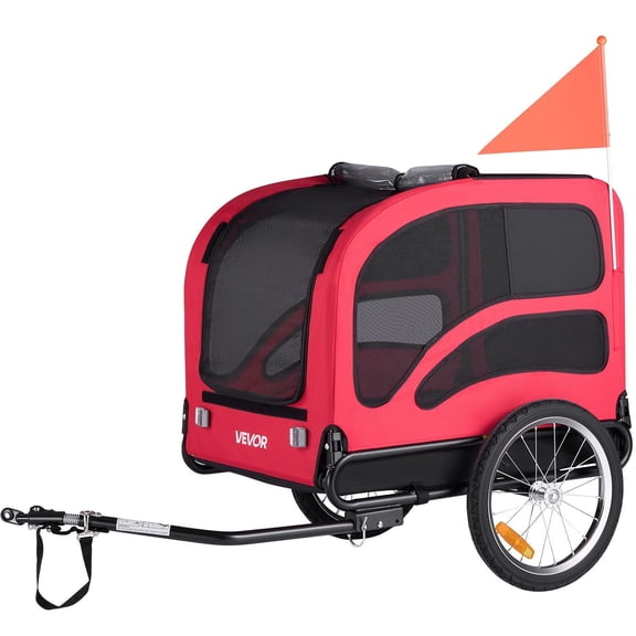 2-in-1 Dog Bike Trailer & Jogger, Fits Small & Large Pets, 100 lbs Max, Quick Fold Frame, Universal Bike Hitch Included
