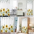 thumbnail image 6 of Yellow Sunflower Floral Fabric Shower Curtain Green Eucalyptus Leaves Washable Shower Curtains for Bathroom, Waterproof Bath Curtain with Hooks Home Decor 36x72in, 6 of 8