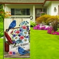thumbnail image 4 of Qinduosi Flower Market Spring Primitive Birds Garden Flag, Double Sided Design Weather Resistant Indoor; Outdoor Decoration Banner for Home Yard Lawn Patio Office 28x40in, 4 of 8