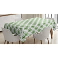 thumbnail image 1 of Ambesonne Green and White Tablecloth Rectangular Table Cover, Concentric Arcs, 52"x70", Fern Green and White, 1 of 3