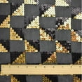 thumbnail image 3 of Black/Gold Checkered Sequin Mesh, Fabric By the Yard, 3 of 3