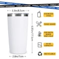 thumbnail image 2 of 20 oz Tumbler Stainless Steel Tumblers with Lid Double Wall Vacuum Insulated Coffee Mug 20oz Cup for Hot and Cold Drinks, White, 1 pack, 2 of 10