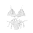 thumbnail image 2 of Conjunto de ropa interior de encaje floral encantador para mujer, regalo de lencería de bragas de malla, blanco, XL Noticed XX000194-16, 2 of 7