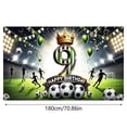 thumbnail image 2 of 9th Birthday Theme Banner with Stadium Background Green Gold 9 Polyester Photo for Party, 2 of 3