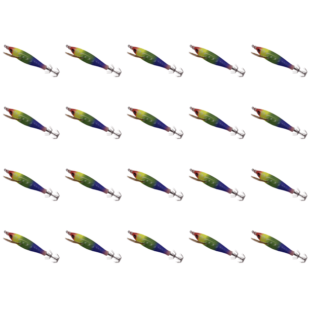 Señuelo Pesca Luminoso Anzuelos Calamar Anzuelo Artificial Cebos Jigging () Verde Y Azul