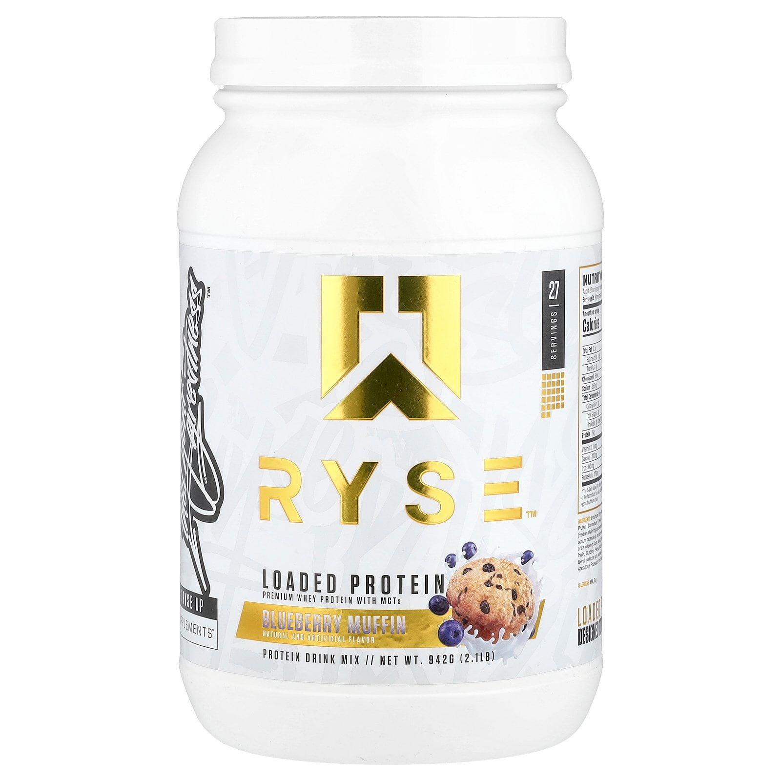RYSE Loaded Protein Powder - Blueberry Muffin - 27 Servings (2LB)