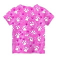 thumbnail image 6 of AUNVITO Unisex Kids Casual Dog Paw Print Round Neck Short Sleeve T-Shirt Summer Graphic Tee Playful Style, 6 of 7