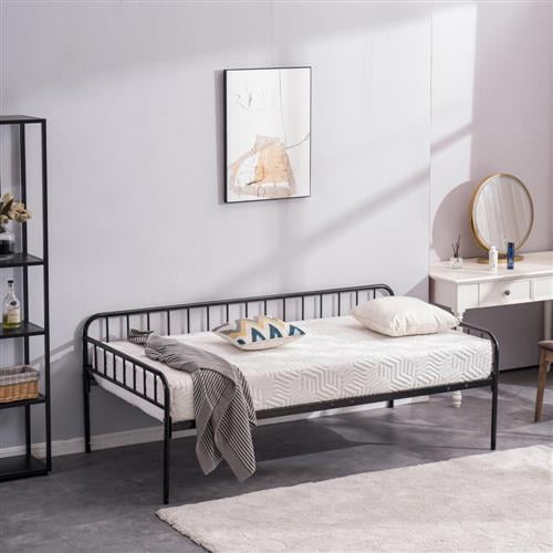 Gymax Metal Storage Daybed Twin Black, Full Size Platform Bed Frame With Storage Whiteboard
