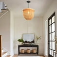 thumbnail image 7 of ZXNYH Rattan Pendant Lights, Large Wicker Chandelier Hand-Woven Boho Pendant Light Rattan Basket Hanging Light for Dining Room Kitchen Island Living Room, 7 of 7