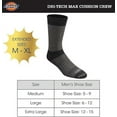 thumbnail image 3 of Dickies Men's 6 pairs Dri-Tech Max Cushion Crew Socks, Sizes 6-12, Brown/Blue/Grey Marl, 3 of 3