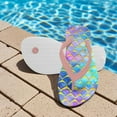thumbnail image 3 of POLERO Girls' Sandals - Open Toe Slip On Summer Holiday Shiny Mermaid Galaxy Print Boys Thong Flip Flops with Soft Strap and Cushioned Sole Size 3, 3 of 7