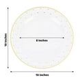 thumbnail image 3 of Efavormart 10 Pack | 10" Clear Dinner Plates, Round Plastic Disposable Tableware Plates - Gold Dot Rim, 3 of 11
