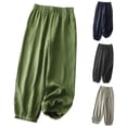 thumbnail image 1 of Sentmoon High Waisted Pants for Women Solid Color Linen Pants for Women Oversized Relaxed Fit Streetwear Summer Work Pants Women Stretch Beach Day Essentials for Lounge and Sleep M, 1 of 4