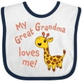 thumbnail image 3 of Inktastic My Great Grandma Loves Me Cute Giraffe Boys or Girls Baby Bib, 3 of 4