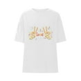 thumbnail image 3 of Sexlip Womens Short Sleeve T Shirt Colorful Peace Gesture Print Crew Neck Design Soft Fabric for Daily Leisure White S, 3 of 5