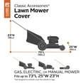 thumbnail image 5 of Classic Accessories Walk Behind Lawn Mower Cover, Fits up to 73"L x 25"W x 23"H, 5 of 8
