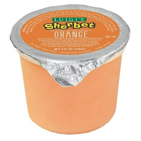Luigis Orange Sherbet, 4 Fluid Ounce Cup -- 96 per case