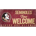 thumbnail image 1 of Florida State Seminoles Wood Sign Fans Welcome 12x6, 1 of 1