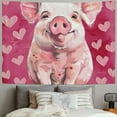 thumbnail image 2 of BCIIG Hearts Pig Tapestry Wall Hanging Unique Style Graphic Tapestries Home Wall Decor Art for Living Room Bedroom Apartment Farmhouse Dorm 40x60inch, 2 of 6