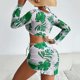 thumbnail image 3 of Gibobby Conjunto de bikini para mujer Conjunto de dos piezas de falda de playa con traje de baño 3D con estampado de estilo corte magnífico para mujer(Verde,CH), 3 of 5