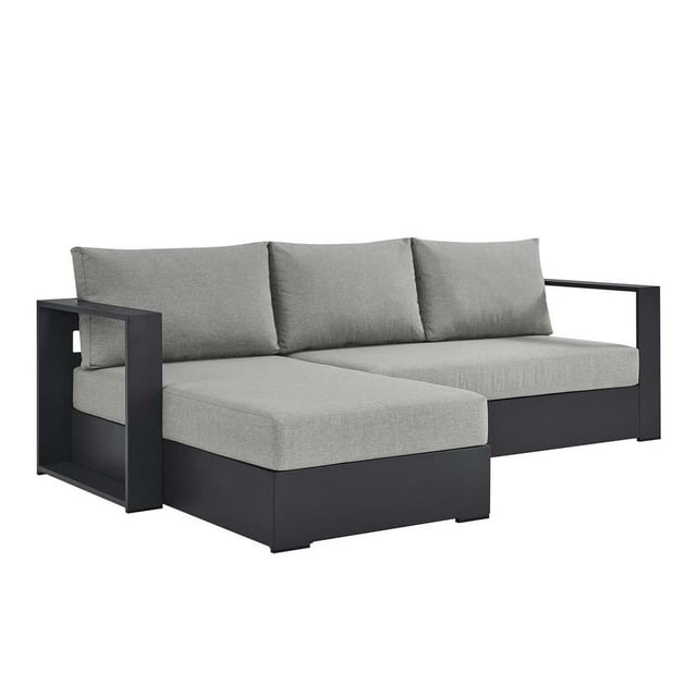 Modway Tahoe 2-Piece Outdoor Patio Furniture Sectional, Gray