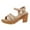 Beige, variant on LIANGP Women's Sandals Ladies Fashion Summer Solid Leather Knitted Buckle Thick High Heel Sandals Women's Shoes White Size 6.5