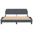 thumbnail image 4 of vidaXL Bed Frame without Mattress Platform Bedstead Bed Base Dark Gray Velvet, 4 of 8