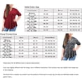 thumbnail image 4 of Tops de mujer Camisas de manga 3/4 con vuelta Blusas de cuello en V de talla grande Blusas tipo túnica, 4 of 4