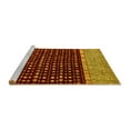 thumbnail image 2 of Ahgly Company Machine Washable Indoor Square Abstract Yellow Modern Area Rugs, 3' Square, 2 of 4