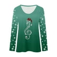 thumbnail image 4 of Adeawade Women Christmas Tshirts Winter Long Sleeve T Shirt Loose Fit Holiday Top Crewneck Xmas Seasonal Christmas Graphic Tee Versatile Tops Green S, 4 of 4