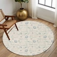 thumbnail image 2 of Large Round Rug 8Ft Washable Non-Slip, Blue Easter Circle Area Rugs for Living Room Bedroom, Spring Farmhouse Vintage Bunny Eggs Beige Indoor Floor Mats Carpet Runner for Home Decor, 2 of 8