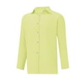 thumbnail image 4 of YEJIMAN Yellow Womens Shirts, Cotton and linen Cute T Shirts, Linen Women's Spring Summer Solid Color Shirt Long Sleeve Button Down Shirt Loose Fit Vacation Beach Workwear Tops Clothes, 4 of 8
