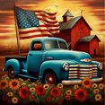 thumbnail image 1 of ZSH199 Americana Diamante Coche Clásico Serie Coches Diamante Resina 30*30 CM, 1 of 9