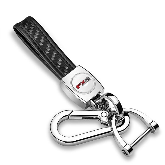 Ford F-150 FX4 Off Road in White Real Carbon Fiber Strap Chrome Hook Key Chain