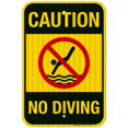 thumbnail image 1 of Pool Sign, Caution No Diving Sign,, 1 of 5