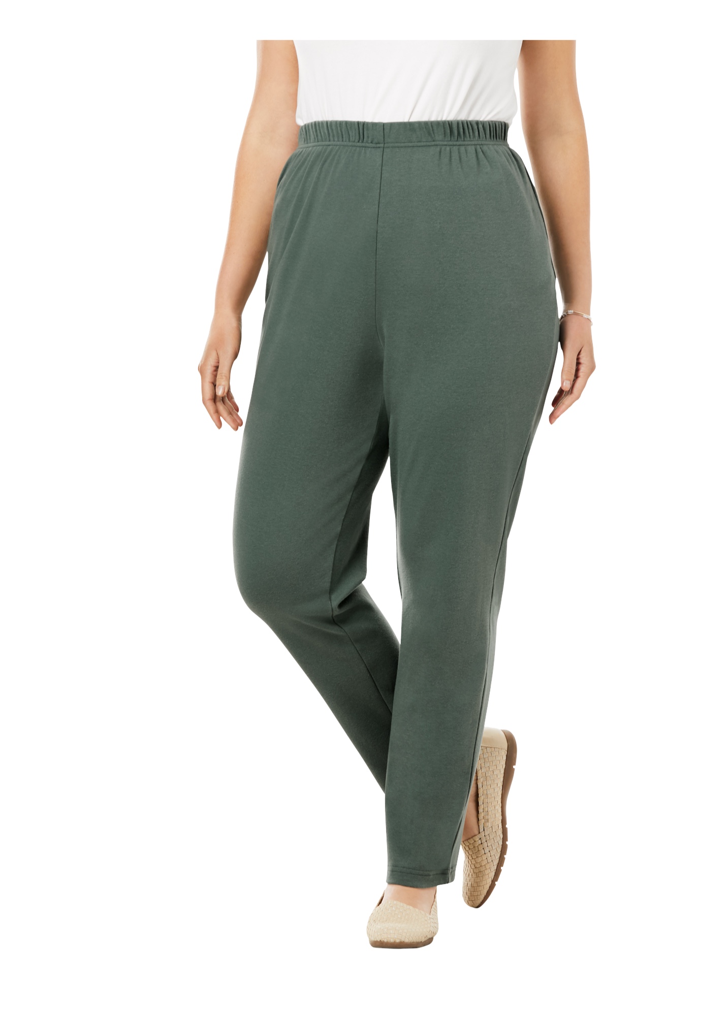 plus size slim leg trousers