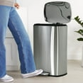 thumbnail image 4 of CL.HPAHKL 13 Gallon Step-on Trash Can with Soft-Close Lid, Stainless Steel Kitchen Garbage Can with Foot Pedal and Removable Inner Bucket, Fingerprint-Proof Trash bins for Home Office, 4 of 8