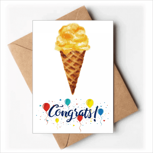 Yellow Watercolor Sweet Ice Wedding Cards Congratulations Greeting Envelopes